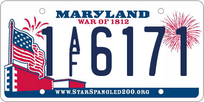 MD license plate 1AF6171