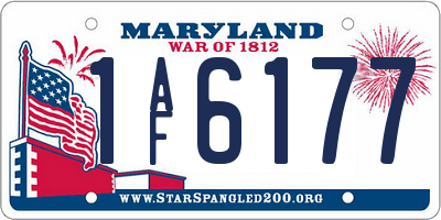 MD license plate 1AF6177