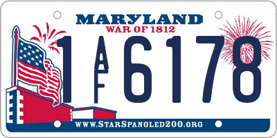 MD license plate 1AF6178