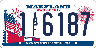 MD license plate 1AF6187
