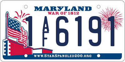 MD license plate 1AF6191