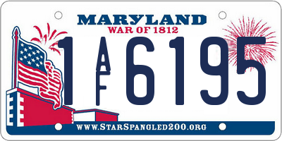 MD license plate 1AF6195