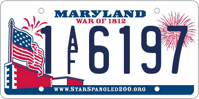 MD license plate 1AF6197