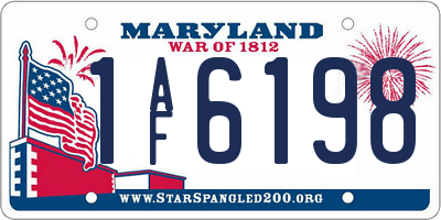 MD license plate 1AF6198