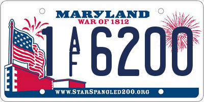 MD license plate 1AF6200