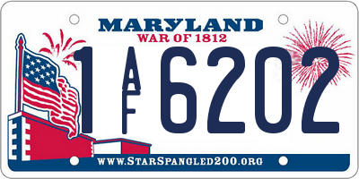 MD license plate 1AF6202
