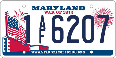 MD license plate 1AF6207