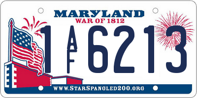 MD license plate 1AF6213