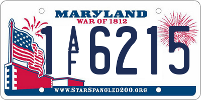MD license plate 1AF6215