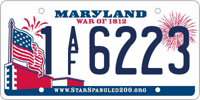 MD license plate 1AF6223