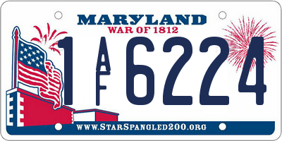 MD license plate 1AF6224