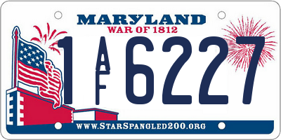 MD license plate 1AF6227