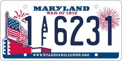 MD license plate 1AF6231