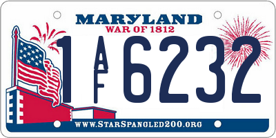 MD license plate 1AF6232