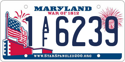 MD license plate 1AF6239