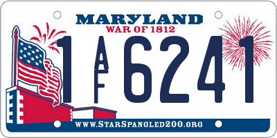 MD license plate 1AF6241