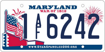 MD license plate 1AF6242
