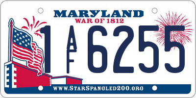 MD license plate 1AF6255