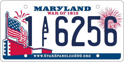 MD license plate 1AF6256