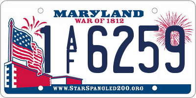 MD license plate 1AF6259