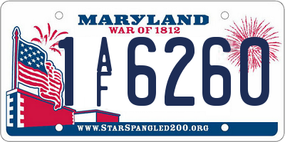MD license plate 1AF6260