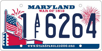 MD license plate 1AF6264