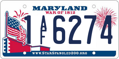 MD license plate 1AF6274