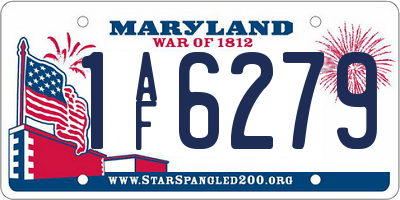 MD license plate 1AF6279