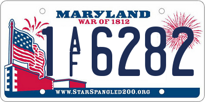 MD license plate 1AF6282