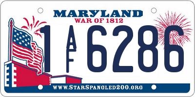 MD license plate 1AF6286