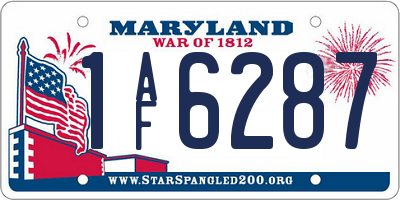 MD license plate 1AF6287