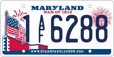 MD license plate 1AF6288