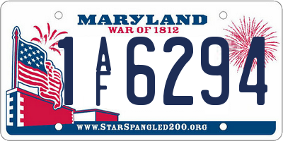 MD license plate 1AF6294