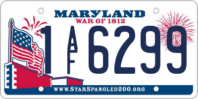 MD license plate 1AF6299