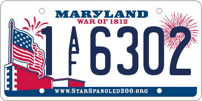 MD license plate 1AF6302