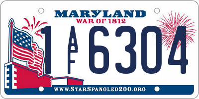 MD license plate 1AF6304