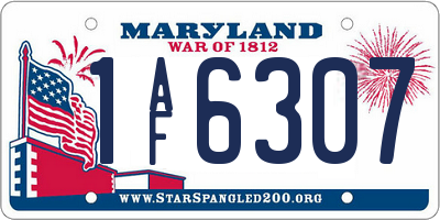 MD license plate 1AF6307