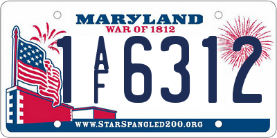 MD license plate 1AF6312