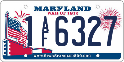 MD license plate 1AF6327