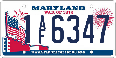 MD license plate 1AF6347