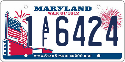 MD license plate 1AF6424