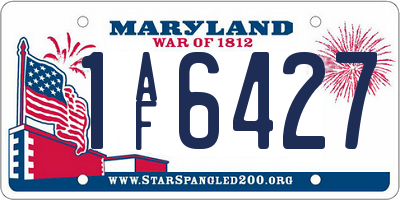MD license plate 1AF6427