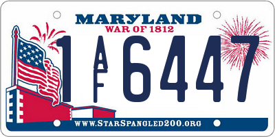MD license plate 1AF6447