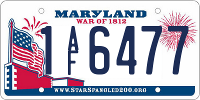 MD license plate 1AF6477