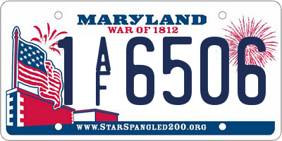 MD license plate 1AF6506