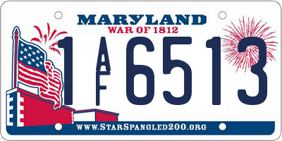 MD license plate 1AF6513