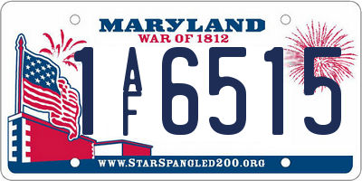 MD license plate 1AF6515