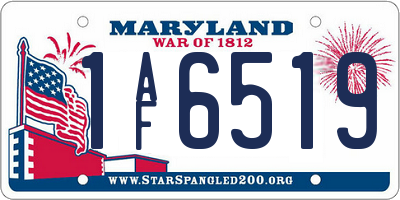 MD license plate 1AF6519
