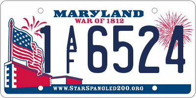 MD license plate 1AF6524