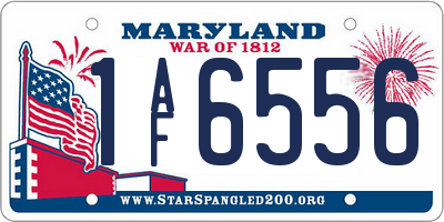 MD license plate 1AF6556